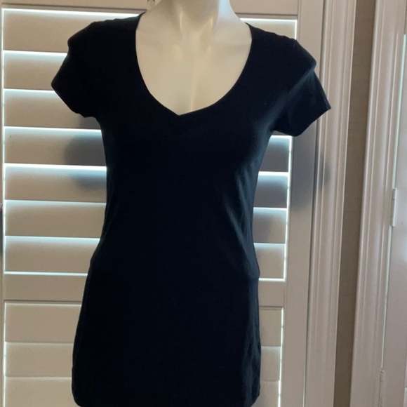 Ambiance Black Short Sleeve V-Neck Tee - Picture 1 of 7
